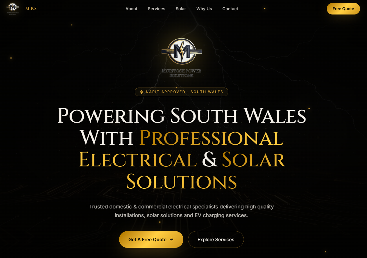 McIntosh Power Solutions website built by FAWZ Digital