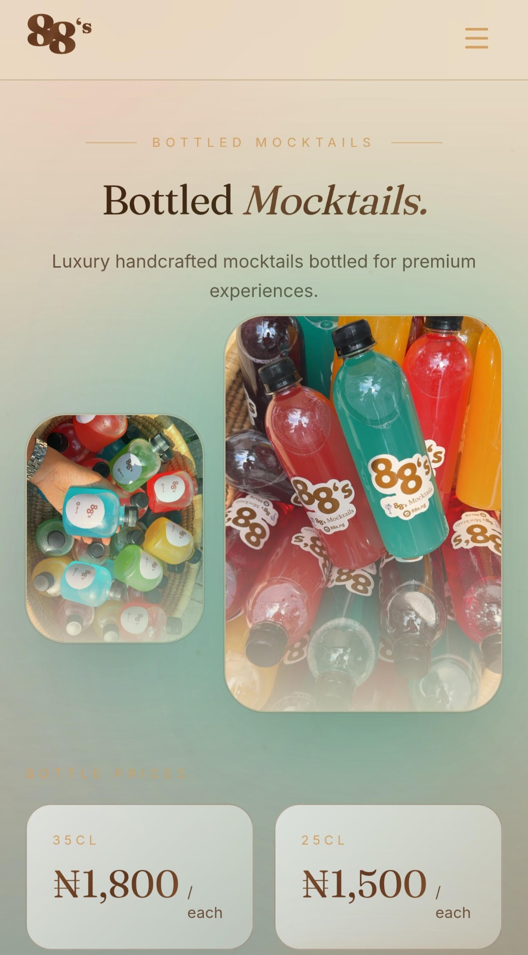 88's Mocktails mobile site